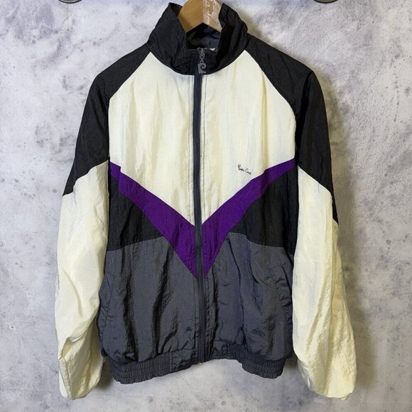 Vintage Pierre Cardin Windbreaker Jacket Mens Medium Full Zip Retro - Picture 1 of 13